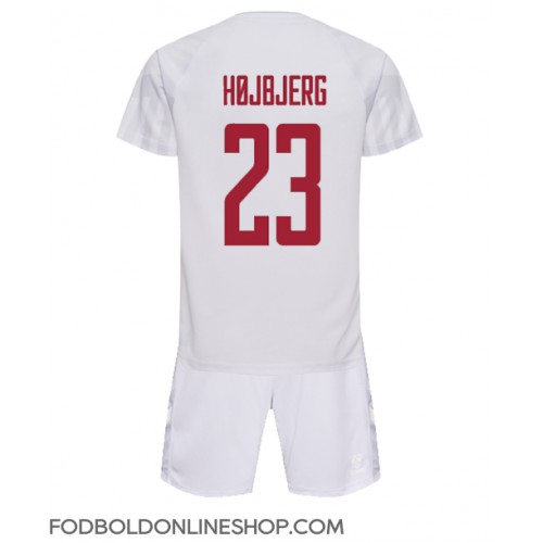 Danmark Pierre-Emile Hojbjerg #23 Udebane Trøje Børn VM 2022 Kortærmet (+ Korte bukser)